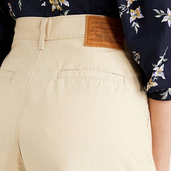 Levi's Premium Pleated High Loose Pants Beige Tan 26 X 30 Brand New Kakhi Tan - Picture 5 of 16